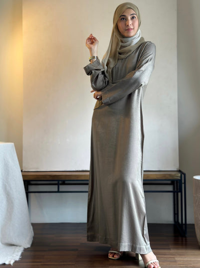 MARYAM Flare Abaya in Mud Green