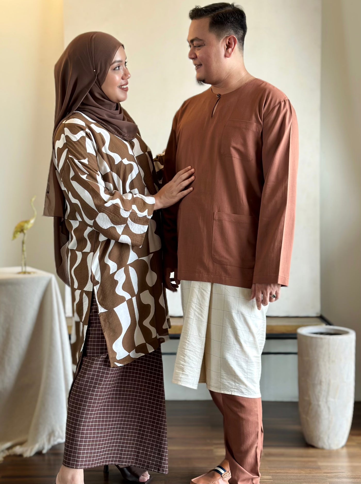 TANJUNG Long Kurung Set in Cocoa