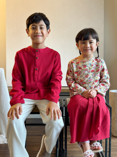AMAR Kurta in Carmine Red