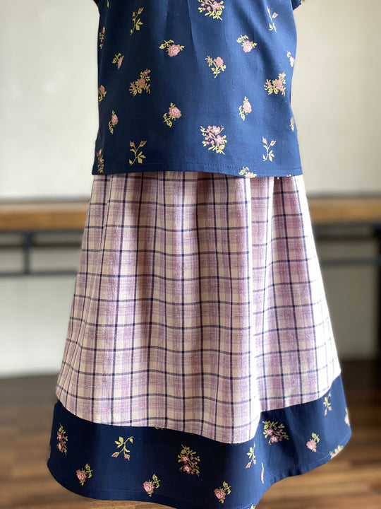 MANIS Baby's Mini Kurung Set in Navy-lilac