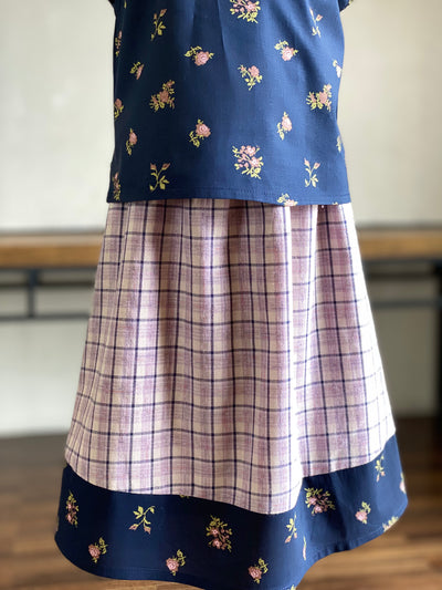 MANIS Baby's Mini Kurung Set in Navy-lilac
