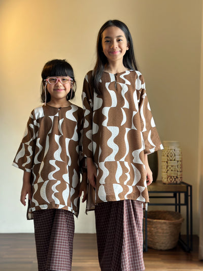KASTURI Long Kurung Set in Cocoa
