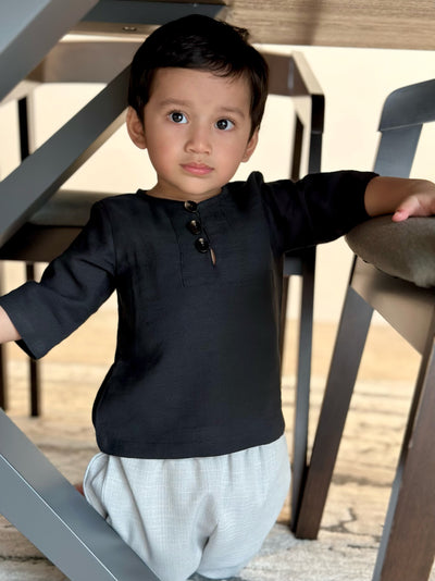 EZRA Kurta in Charcoal