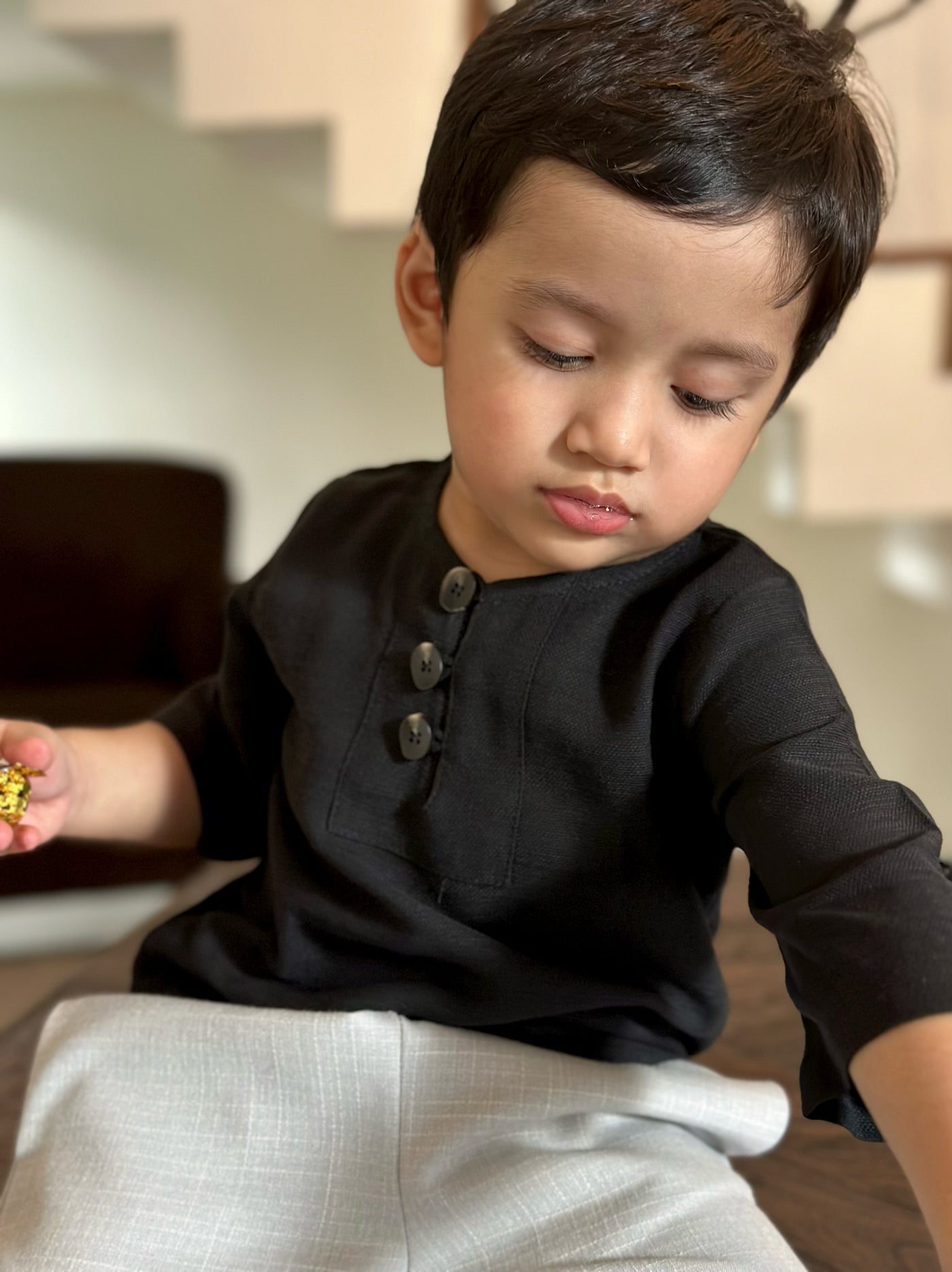 EZRA Kurta in Charcoal