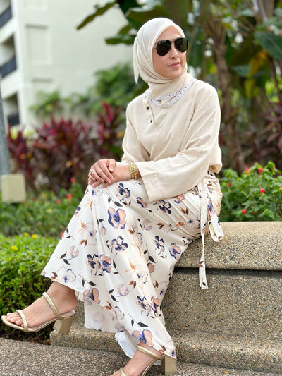 AKASIA Linen Blouse in Vanilla