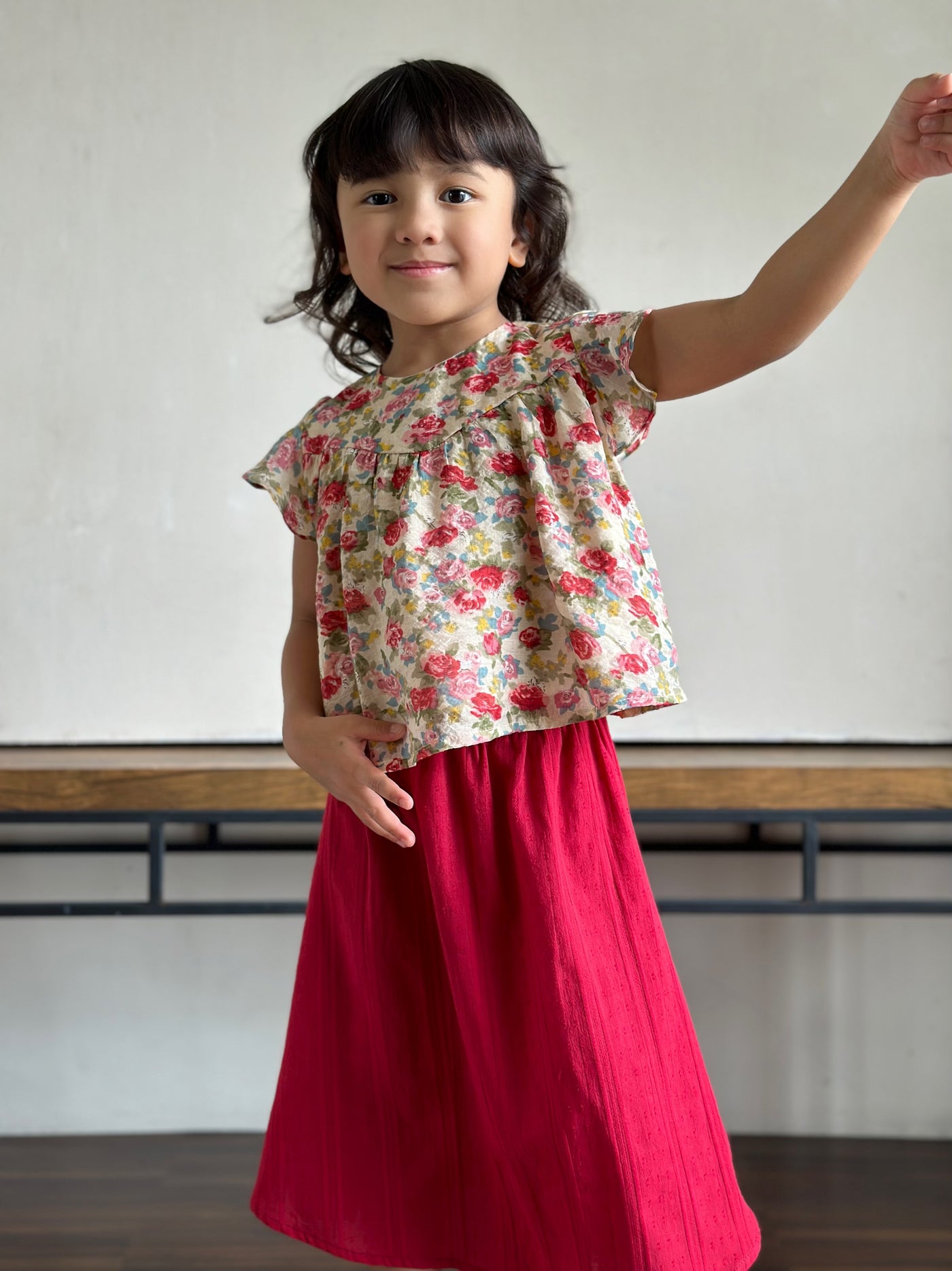 KEKWA Baby's Mini Kurung Set in Red Rose