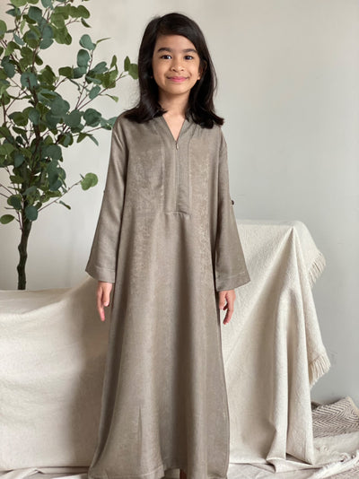 MAYRA Flare Abaya in Mud Green