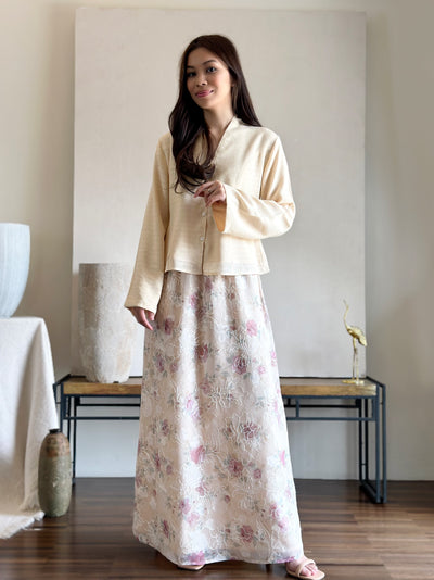 CAMELIA Modern Mini Kebaya Set in Vanilla Rose