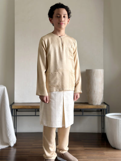 NUH Teluk Belanga Baju Melayu Set in Buttermilk