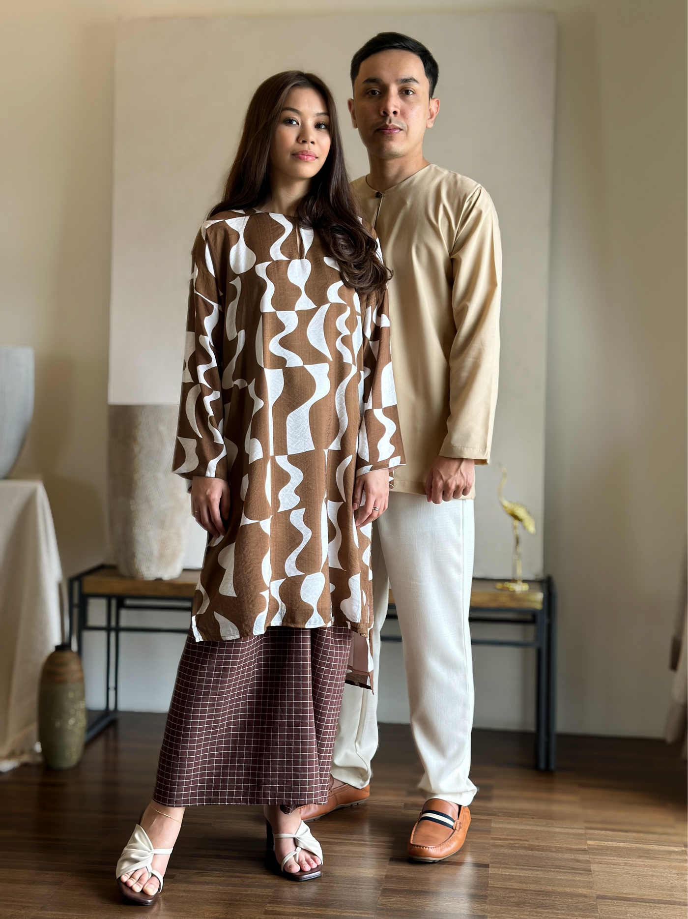 TANJUNG Long Kurung Set in Cocoa