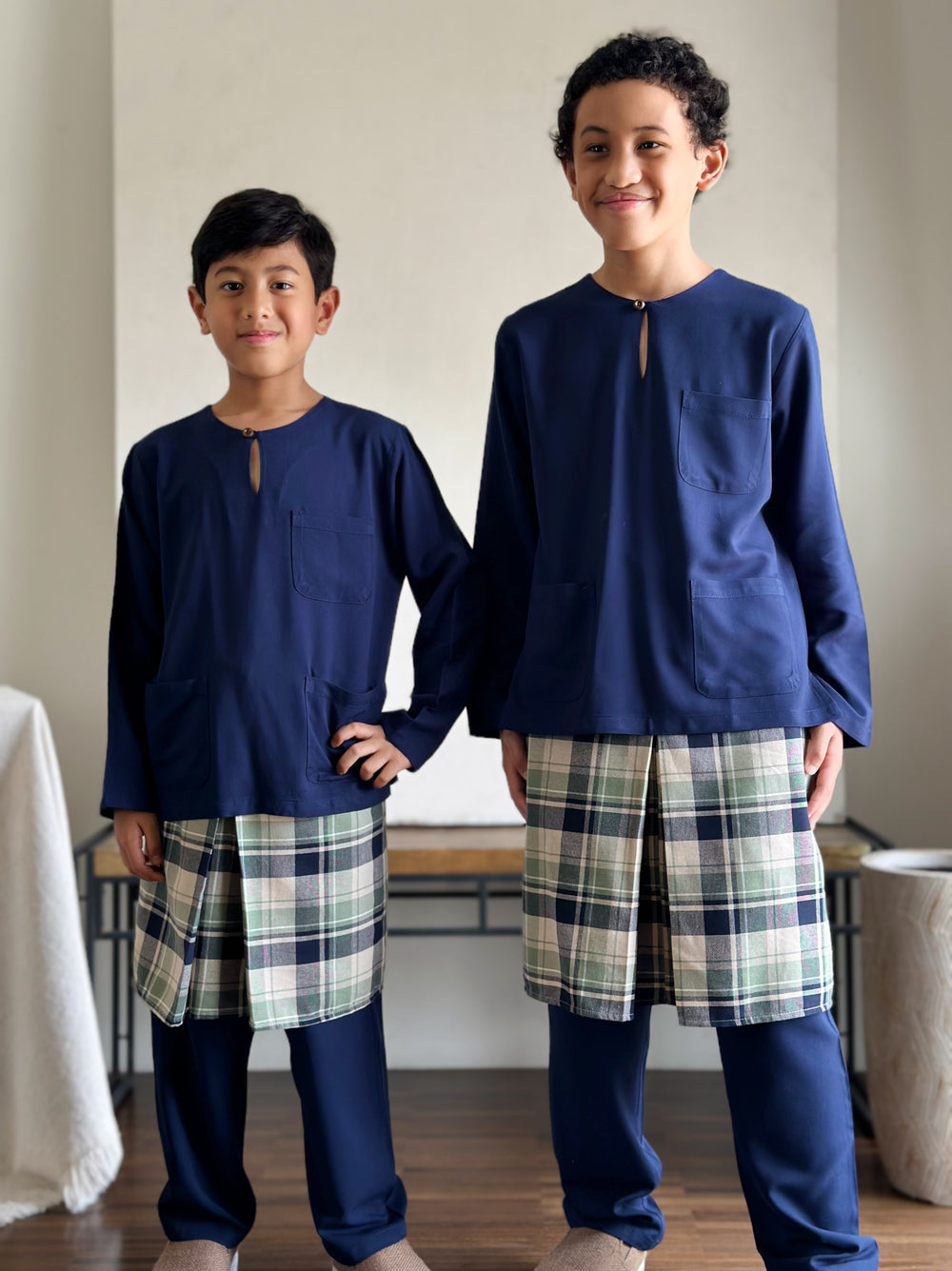 NUH Teluk Belanga Baju Melayu Set in Navy