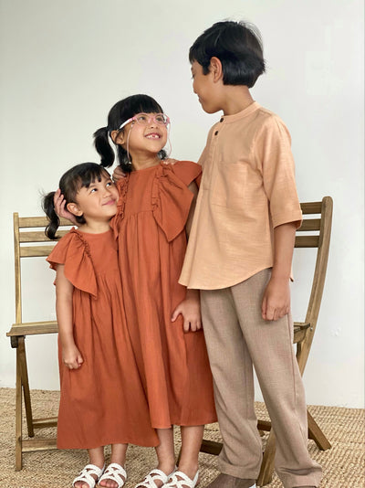FRIDA Frill Dress in Cinnamon