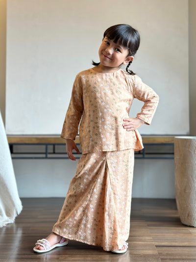 INANG Modern Kurung Set in Peach Floral