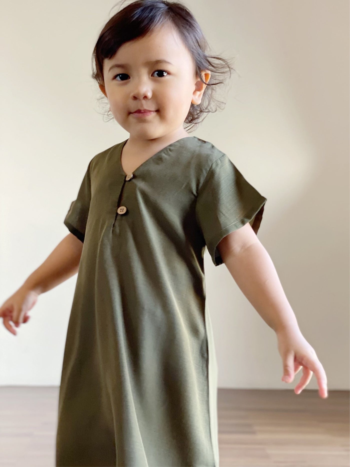 ULYA Baby's One-Piece Dress in Olive