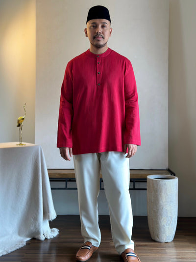 AHMAD Kurta in Carmine Red
