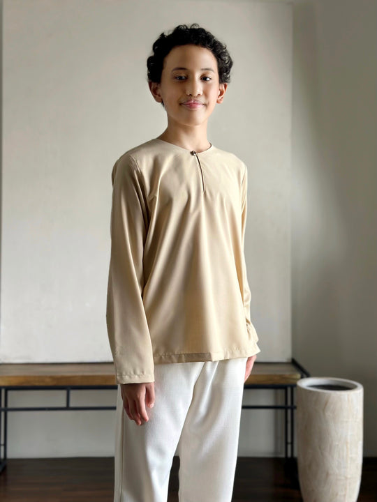 DAMAI Teluk Belanga Kurta in Tan