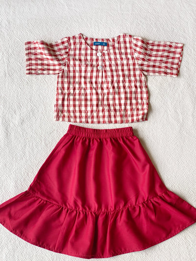 SOFI Baby's Mini Kurung Set in Red Gingham