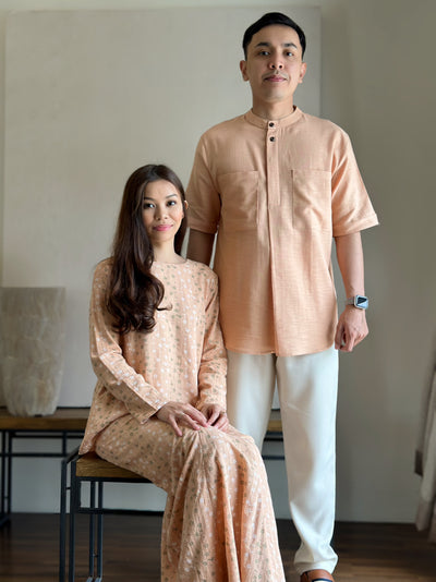 KANDIS Modern Kurung Set in Peach Floral