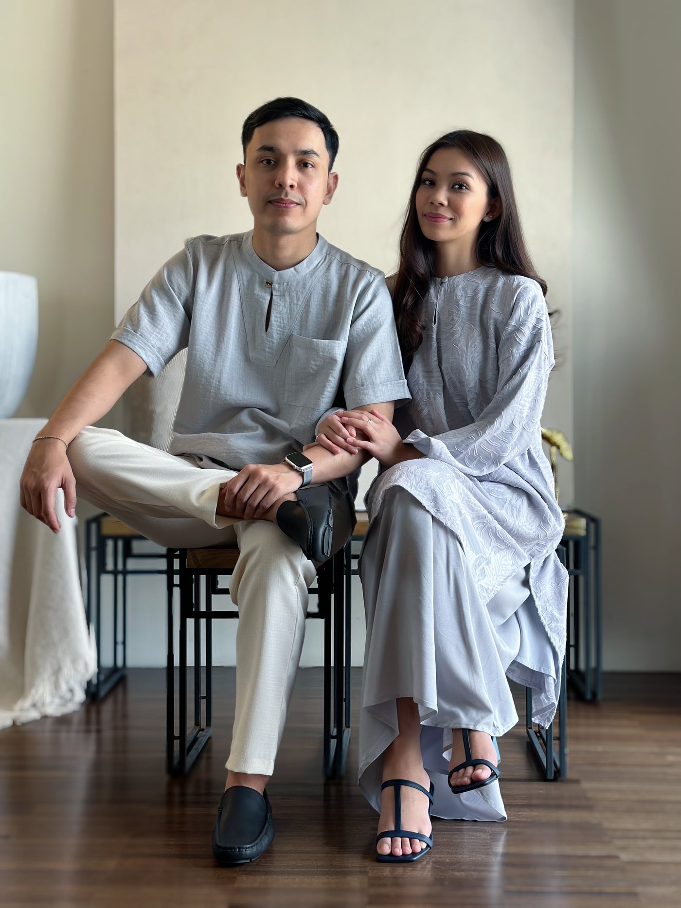 TANJUNG Long Kurung Set in Grey