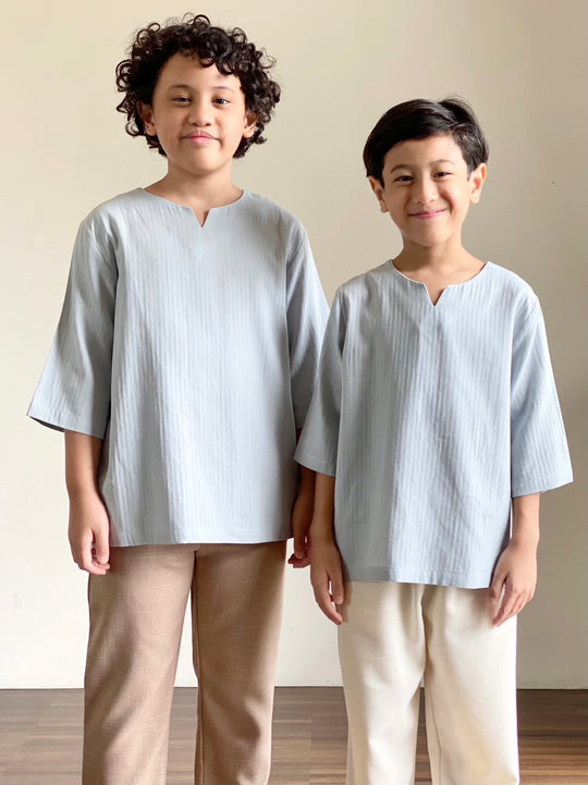 RUMI Easy Kurta in Dusty Cyan