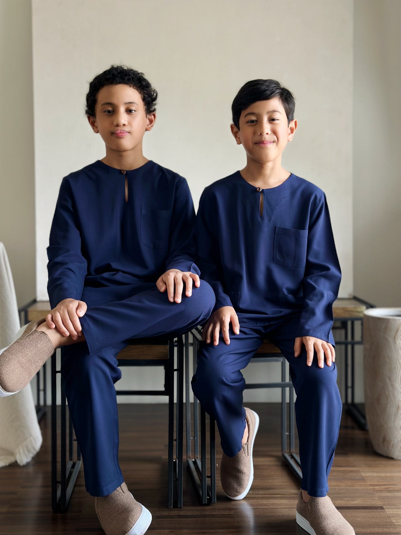 NUH Teluk Belanga Baju Melayu Set in Navy