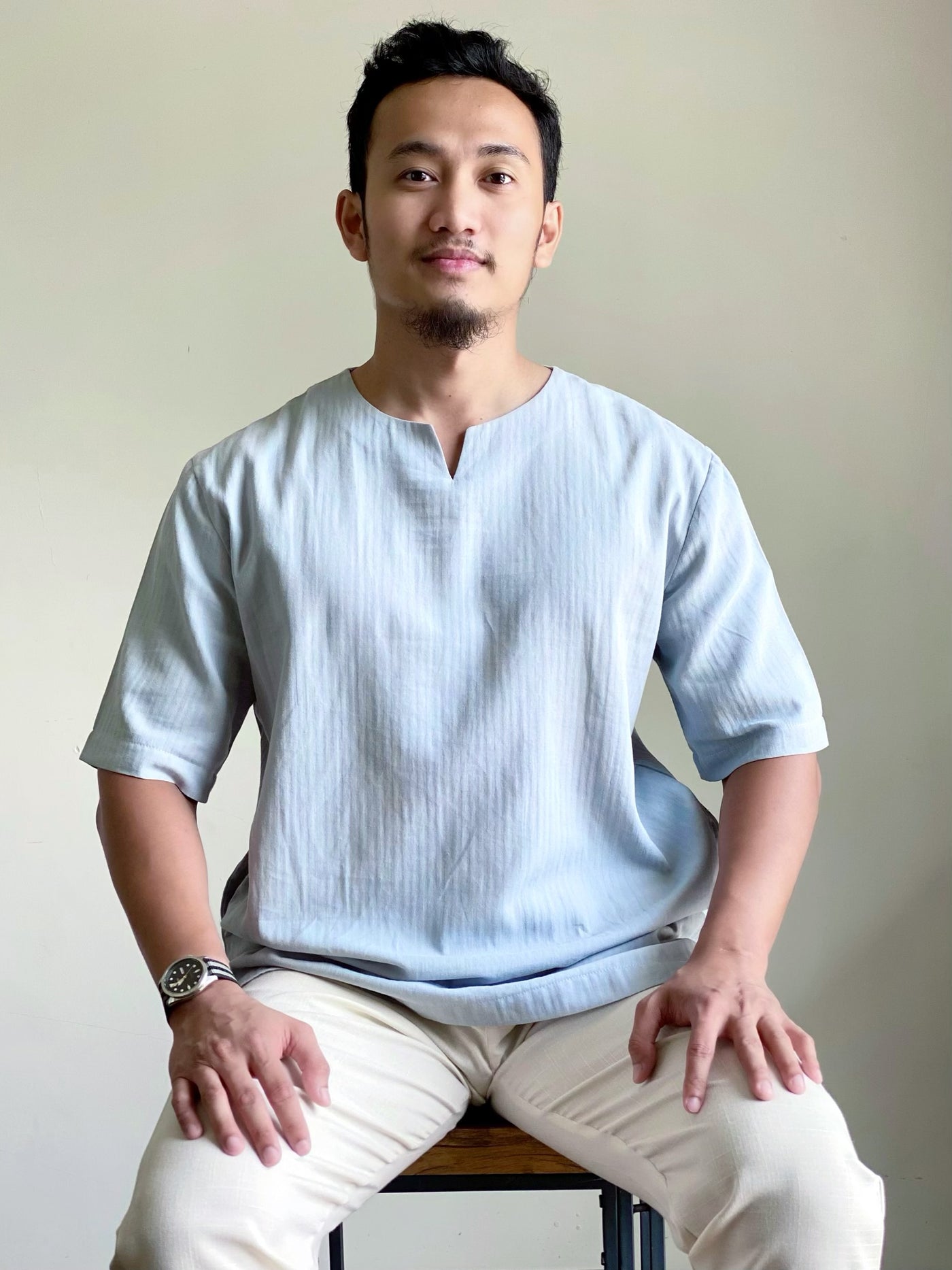 KANDA Easy Kurta in Dusty Cyan