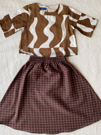 ORKED Baby’s Modern Kurung Set in Cocoa