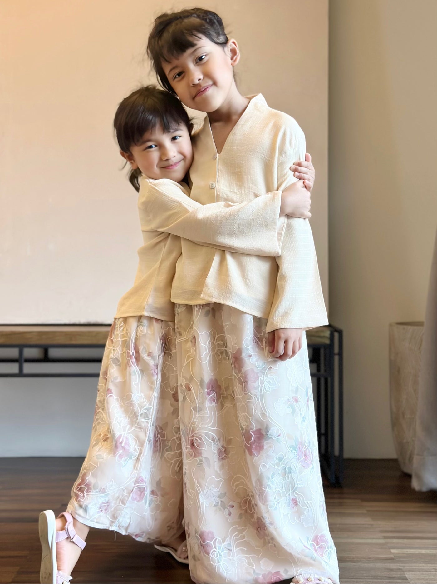 LILY Modern Mini Kebaya Set in Vanilla Rose