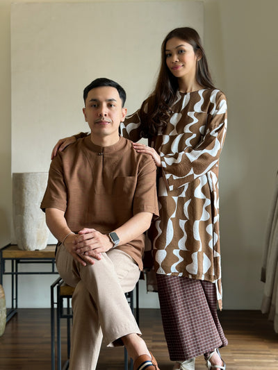 TANJUNG Long Kurung Set in Cocoa