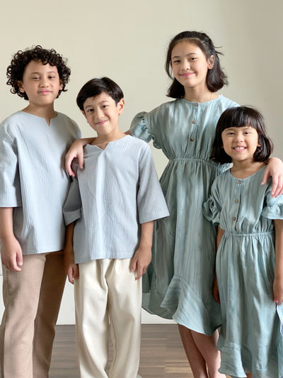 RUMI Easy Kurta in Dusty Cyan