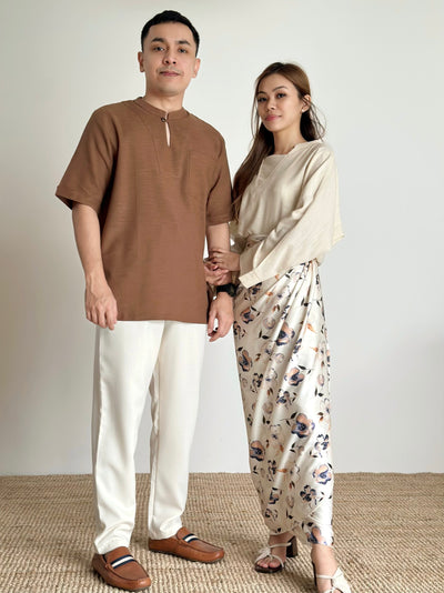 AKASIA Linen Blouse in Vanilla