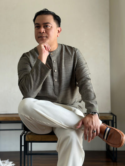 AHMAD Kurta in Mud Green