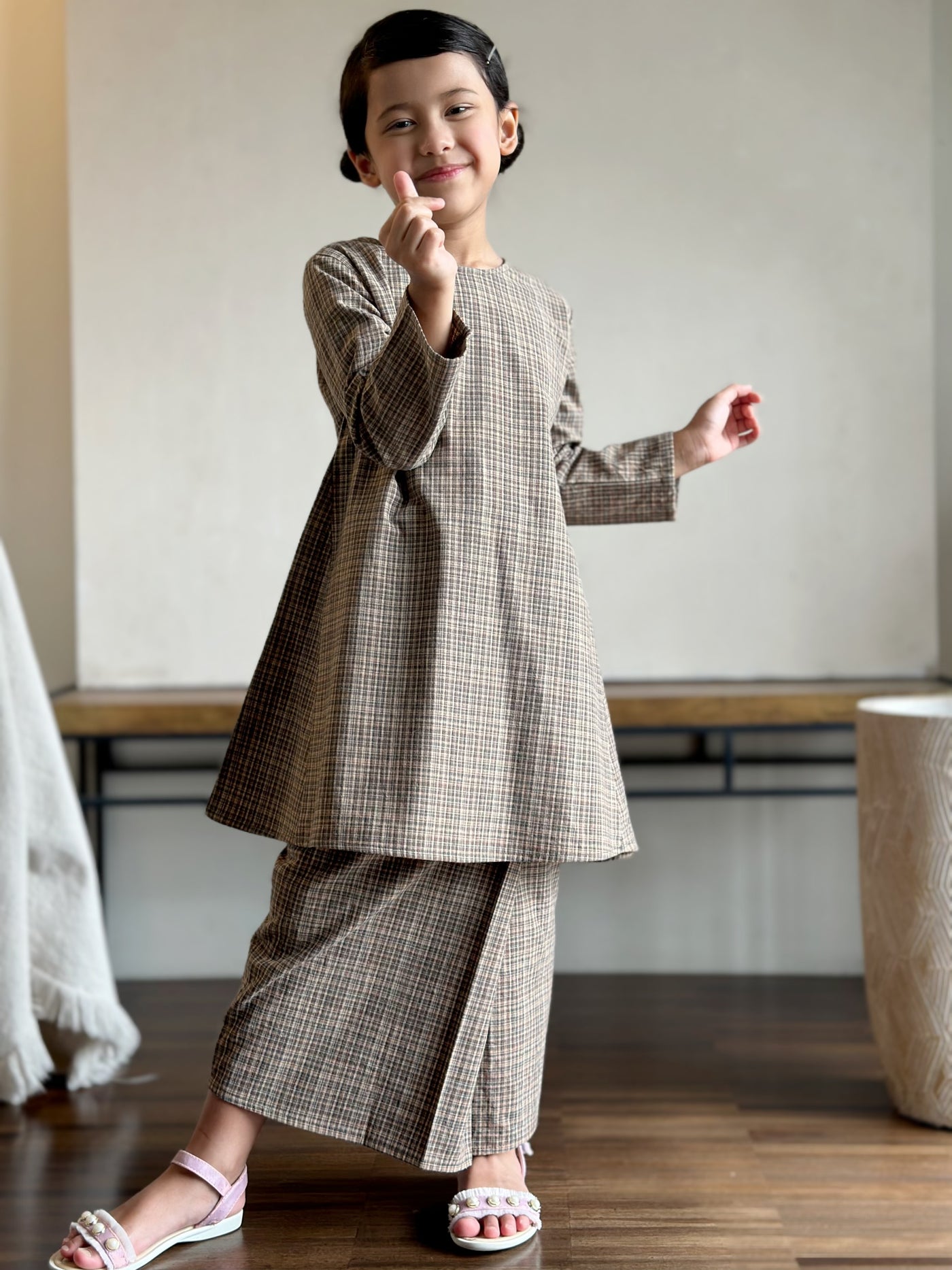 MELATI Kurung Pahang Set in Tartan Checks