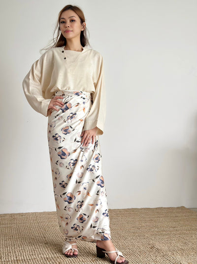 AKASIA Linen Blouse in Vanilla