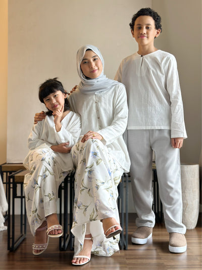 BAIDURI Mini Kebarung Set in White Garden