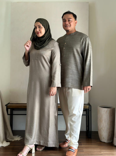 MARYAM Flare Abaya in Mud Green