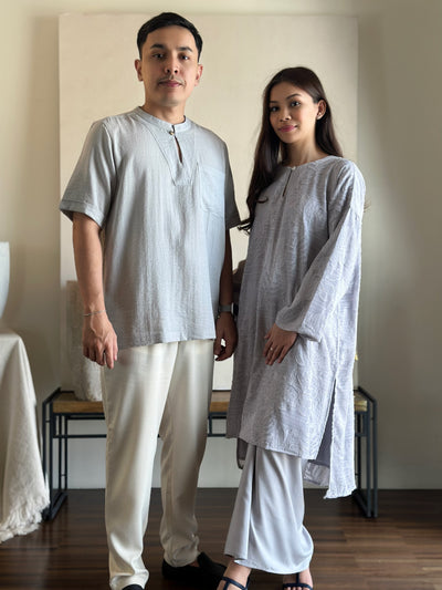 TANJUNG Long Kurung Set in Grey