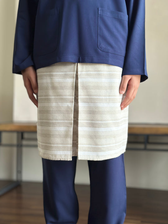 AYUB Instant Pelikat Style Samping in Grey Stripes