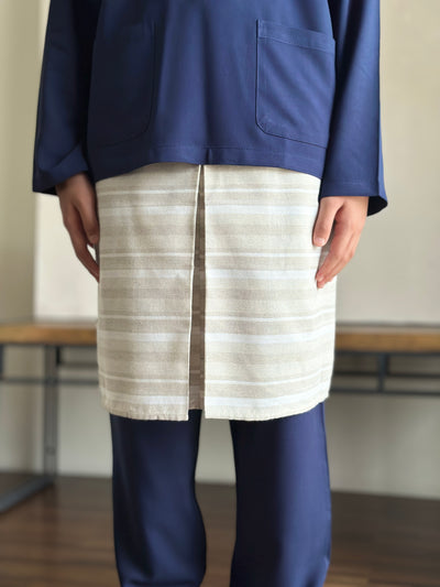 AYUB Instant Pelikat Style Samping in Grey Stripes