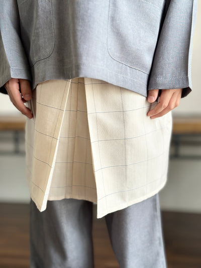 AYUB Instant Pelikat Style Samping in Ivory Windowpane