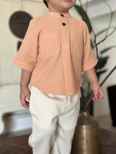 ALI Pocket Kurta in Peach
