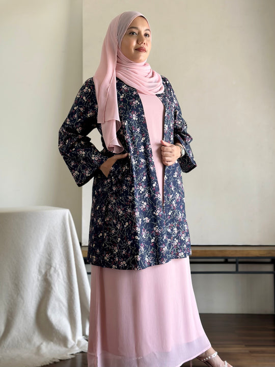 ROSE Flowy Dress with Overcoat Set
