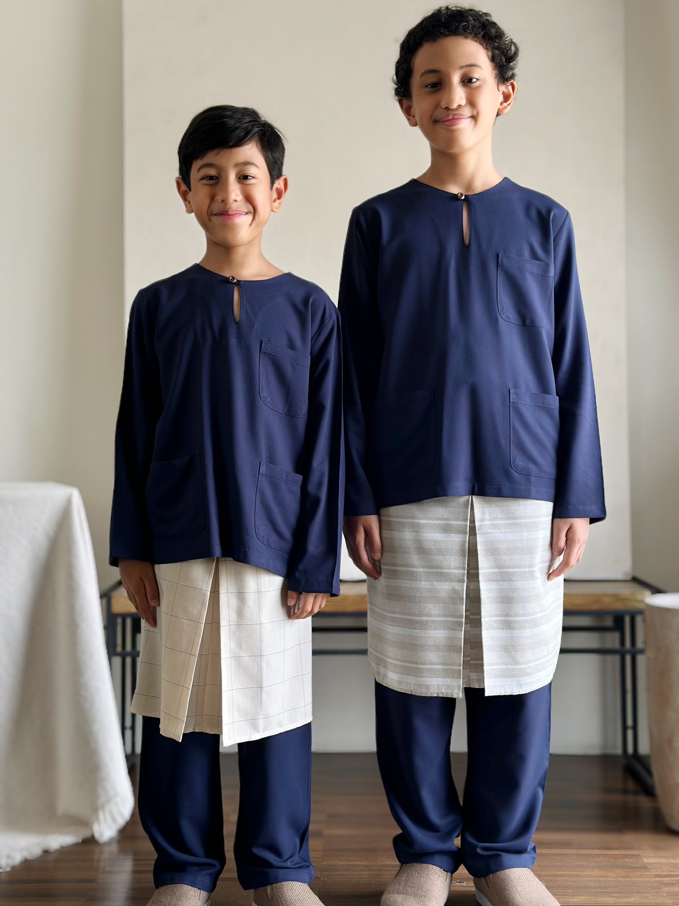 NUH Teluk Belanga Baju Melayu Set in Navy