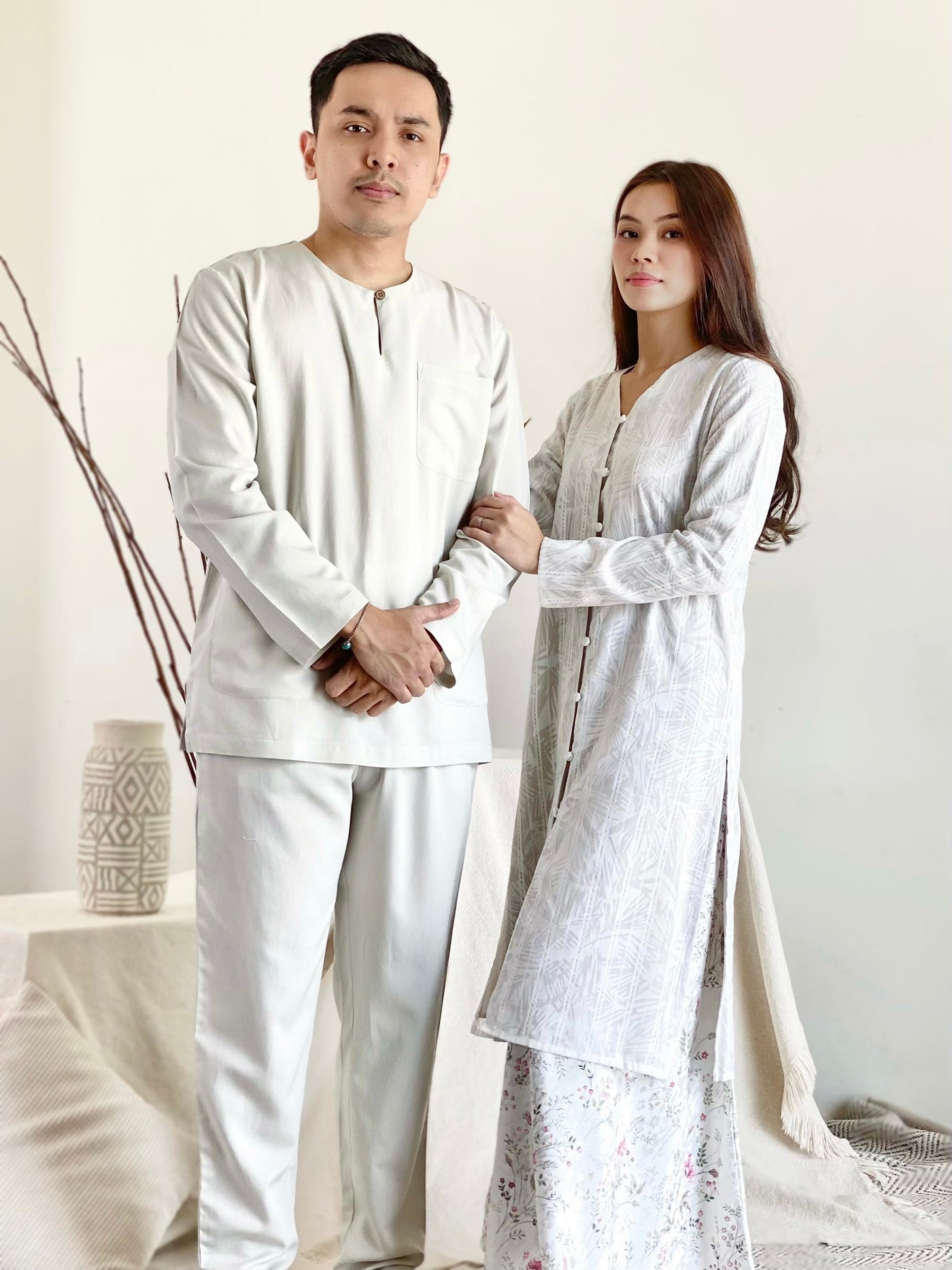 MALIK Teluk Belanga Baju Melayu Set in Honeydew