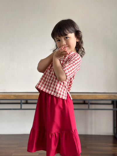 SOFI Baby's Mini Kurung Set in Red Gingham