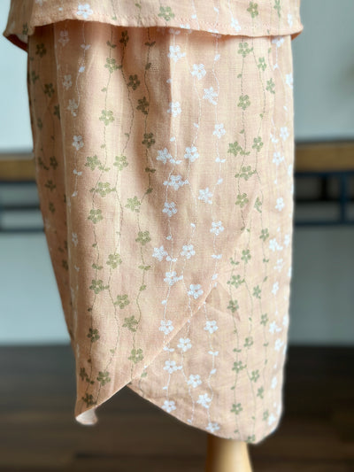 SUFI Baby's Batwing Kurung Set in Peach Floral