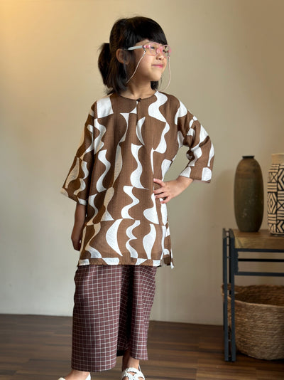 KASTURI Long Kurung Set in Cocoa