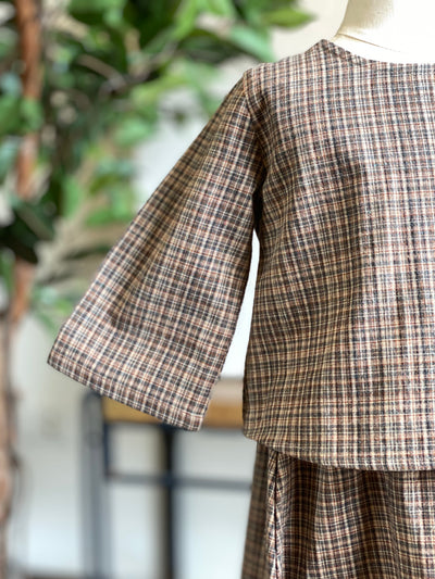 ORKED Baby’s Modern Kurung Set in Tartan Checks