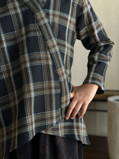 SIREH Modern Kebaya with Skirt Set in Black Plaid