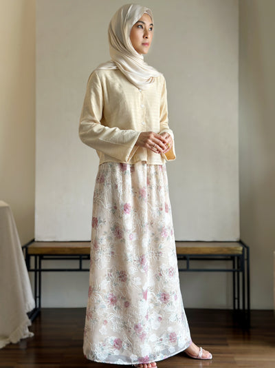 CAMELIA Modern Mini Kebaya Set in Vanilla Rose